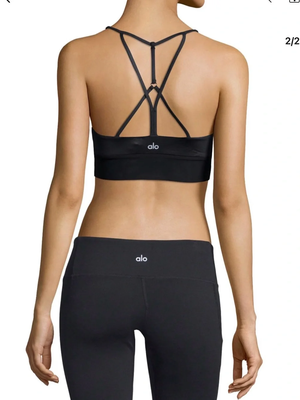 ALO Yoga Black Strappy Bralette